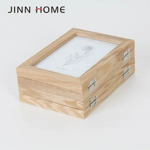Jinn 홈 접이식 액자 나무 테이블 액자 예술 유리 힌지 액자