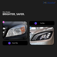 Faros LED XUNBAI Plug and Play Estilo Maybach 12V 60W para Mercedes W204 2007-2010 C180 C200, Luces de Circulación Diurna y Direccionales, Ajuste Directo, Actualización