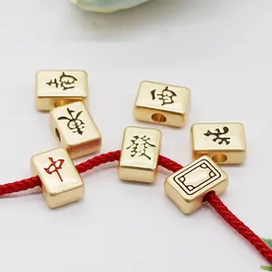 중국어 마작 타일 비즈 합금 풍부한 기호 매력 펜던트 맞는 DIY 원래 팔찌 보석 크리 에이 티브 선물