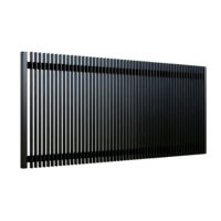 Panneaux de clôture à lames soudées en aluminium noir thermolaqué pour extérieur, jardin, intimité, antirouille, 6 pieds x 5 pieds, portails doubles