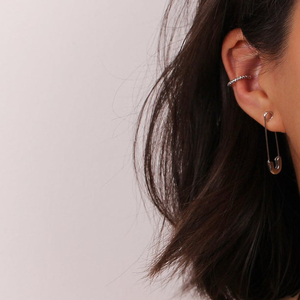Hypoallergenic Stainless Steel <strong>Safety</strong> <strong>Pin</strong> <strong>Earrings</strong>, Minimalist Fashionable Gold Hoop <strong>Earrings</strong> - Product Image 4