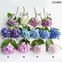 Bunga Hydrangea Sutra Cetak Digital 3D Realistis Biru 60cm Gaya Eropa Kerajinan Tangan Buatan Artifisial Hari Valentine