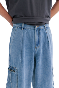 กางเกงคาร์โก้ผู้ชายแบบพรีเมี่ยมพร้อมกระเป๋าด้านข้างกางเกงยีนส์ผู้ผลิตในไต้หวัน - Product Image 3