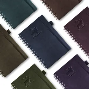 Composizione di bilancio adesivo foderato ufficio cartone animato riunione all'ingrosso personalizzabile fantasia Pu Notebook con penna Set regalo