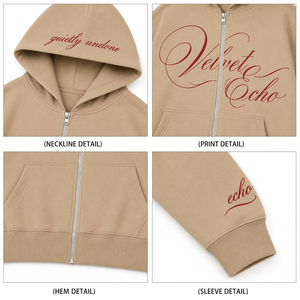OEM Heavyweight Cotton Zip Hoodie 400Gsm Grey Raglan Sleeve Full Zip Custom Graphic Print Premium Streetwear Men Hoodie - Product Image 3