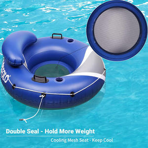 JOSEN River Run - Tumbona Flotante Inflable de PVC, Diseño Moderno, Respaldo, Portavasos, Asas de Agarre Duraderas, Capacidad de Peso de 220 lb - Product Image 4