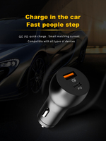 Pengisi daya ponsel elektronik mobil, pengisi daya Cepat QC 3.0 PD 3.0 Mini Usb ganda tipe c untuk mobil
