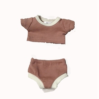 Ensemble de vêtements pour poupées en coton côtelé, haut court à manches courtes, culotte, tenue en tricot doux pour poupées de filles