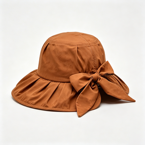 Sombrero de Sol Unisex de Ala Ancha, Plegable, con Protección UV, con Lazo, Color Marrón, con Volantes, para Viajes, Pesca, Playa, Verano - Product Image 4