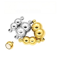 Fermoir magnétique en acier inoxydable poli en forme de gourde, plaqué or 18 carats, pour la fabrication de bijoux DIY (bracelets et colliers de perles)