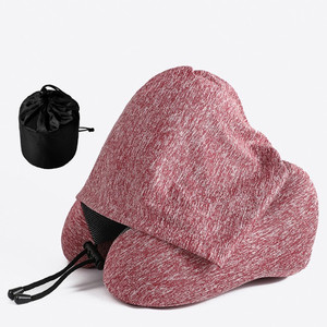 1pcs Outdoor Travel Car <b>Pillow</b> Memory Cotton Hooded U-shaped <b>Pillow</b> Removable Washable <b>Neck</b> <b>Pillow</b> - Product Image 5