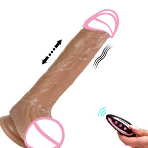 Sex-toy de gode vibrant doux pour la peau pour hommes et femmes adultes Silicone Dido jouets de pénis sans fil pour le sexe anal - Product Image 1