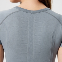 Xsunwing personnalisé de haute qualité sans couture vêtements de sport femmes col rond Jacquard Gym haut vierge équestre Slim Fit Yoga t-shirts WDQ2067