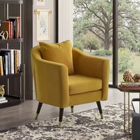 Fauteuil d'appoint luxueux au design esthétique, confortable, rembourré, à dossier haut, en velours, respectueux de la peau