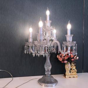 Pantalla de tela blanca contemporánea, lámpara de mesa decorativa, cristal de lujo, elegante, francés, romántico, interior, mesa, escritorio, luz de vela - Product Image 4