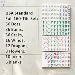 Classic Mahjong <b>Tile</b> Set Portable <b>Plastic</b> <b>Tiles</b> For 4 Players Universal Style Game Pieces - Product Image 1