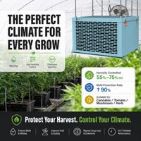 Nouveau déshumidificateur d'air électrique commercial surélevé de qualité industrielle pour serres, capacité 198L/jour, forte élimination de l'humidité