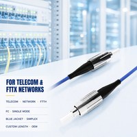 Kabel Jumper Fiber SC ke ST Duplex Multimode Aqua OEM ODM Logo Kustom untuk Pusat Data Ruang Server LAN Patching 1m-100m