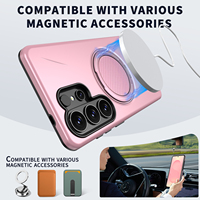 360 °   Funda Giratoria con Soporte para Teléfono Samsung S26 Ultra S25 FE S24 Plus S23 A05 A16 A17 A26 A27, Magnética y Anti-Caídas