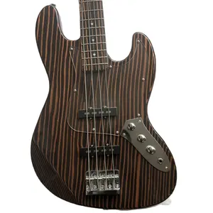 Stock Zebra Wood Bass Guitare électrique basse 4 cordes