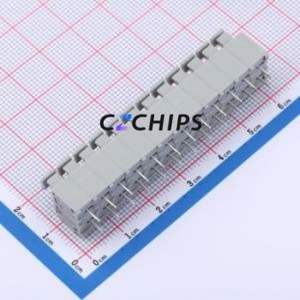 MX235-5.0-12P-GY01-Cu-A Spring Terminal Block Through hole Component (THT),P=5mm Connector 1x12P 5mm Gray Through Hole - Product Image 2