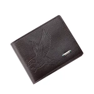 Toptan kartal desen PU deri erkekler kısa çanta basit rahat erkek cüzdan küçük erkek cüzdan