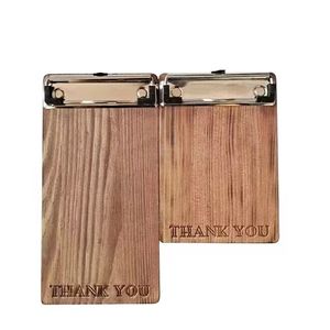Pequeño Portapapeles de madera tamaño Memo logotipo personalizado MINI tableros de menú de almacenamiento con Clip, soporte de recibo a granel comprobar presentador fiesta evento - Product Image 5
