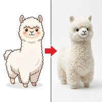 Peluche personnalisée de lama debout avec détail joues rouges, échantillon OEM sur mesure à partir d'un dessin exclusif fait main