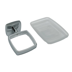 Moderno vetro cromato in lega di zinco eco-friendly <span class=keywords><strong>portasapone</strong></span> porta porta porta-piatti a parete porta Dispenser da cucina accessori da bagno <span class=keywords><strong>per</strong></span> alberghi - Product Image 4