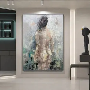 Pinturas al óleo de dama desnuda sobre lienzo, decoraciones para el hogar, lienzo abstracto, arte de pared, sala de estar, pintura desnuda pintada a mano