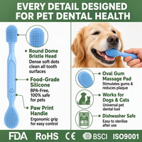 Brosse à dents en silicone pour animaux de compagnie, nettoyage facile des dents, nettoyage buccal 360° pour chats et chiens °   Brosse à dents anti-tartre