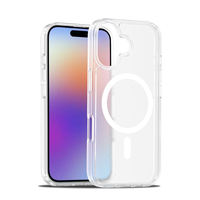 Nouvelle coque de téléphone transparente en TPU+PC avec charge magnétique sans fil, antichoc et électro-plaquée pour 16/15/14/13 Pro Max