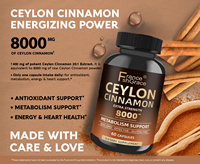 Complément alimentaire à la cannelle de Ceylan, fabricant, soutien énergétique et cardiaque, 60 capsules de cannelle de Ceylan pour adultes