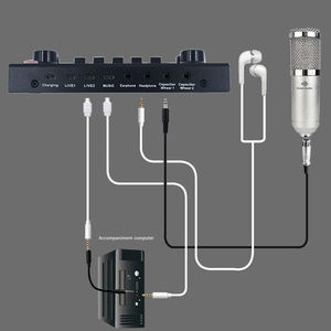 GAX V9 Live Broadcast Micrófono <span class=keywords><strong>de</strong></span> condensador BT-Mixer Audio Tarjeta <span class=keywords><strong>de</strong></span> sonido Grabación K Song Game Computadora <span class=keywords><strong>PC</strong></span> Teléfono streaming - Product Image 6