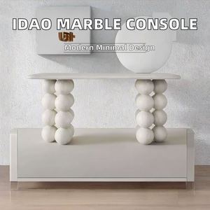 Idao Natural Limestone <b>Marble</b> <b>Console</b> <b>Table</b> Eco-Friendly Durable Modern Luxury Minimalist Living Room Furniture for Home Porch - Product Image 2