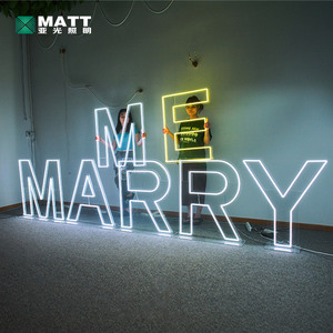 MATT usine fabrication autoportante MARRY ME RGB changement <span class=keywords><strong>de</strong></span> couleur forme <span class=keywords><strong>de</strong></span> coupe design décorations PVC sur mesure intérieur led ne - Product Image 2