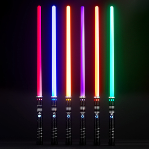 High Quality Promotional Toy 10 RGB Colors Dueling <b>Light</b> Saber Sword with Alloy Handle 6 Sound Effects USB Rechargeable - Product Image 1