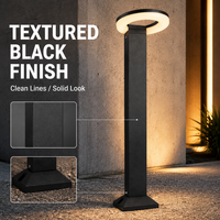 Lampe de jardin LED en forme d'anneau, lumière chaude, éclairage d'ambiance moderne pour allée, cour, pelouse