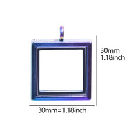 5 couleurs magnétique mémoire vivante verre flottant breloque médaillon pendentif pour femmes et enfants collier carré pendentifs