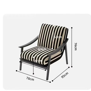 Sofá de madera maciza de fresno de diseño Retro francés antiguo, silla moderna para sala de estar, balcón, sillón para oficina en casa - Product Image 6