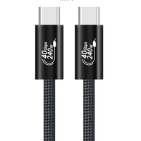 Câble USB4 40 Gbps Gen3 ultra fin, câble USB-C pour Thunderbolt 4 PD 240W 8K HD Tipo C USB 4