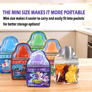 Sacs Mylar personnalisés à impression numérique, découpés sur mesure, de forme irrégulière, en plastique, avec fermeture éclair, pour 3,5g, 7g, 14g - Product Image 3