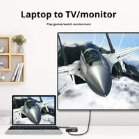 Mini DisplayPort dan USB C ke HDTV VGA Adapter Output Monitor Ganda dengan Pengiriman Daya untuk Docking Laptop MacBook Pro