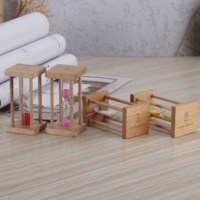 Mini horloge de sable avec cadre en bois portable personnalisé de 1/3/5 minutes minuterie Art déco fait à la main mariage bureau cadeau d'affaires pour thé sablier
