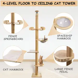 Petdom Grote Katten Condo Bomen Spelen Meubels Scratcher Moderne Kat Plafond Boom Toren Multi-layer Kat Klimrek Boom