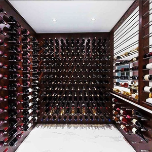 Dapat disesuaikan 1 2 3 botol rak anggur logam dan kayu rak anggur Tunggal dengan desain baru penjepit peralatan untuk penyimpanan pendingin - Product Image 4