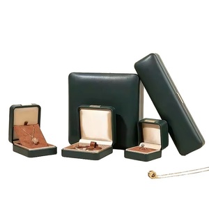 Boîte à bijoux en velours marron rose poudré, coffret de luxe double pour emballage de bijoux, boîte personnalisée en cuir avec fermeture à pression - Product Image 1