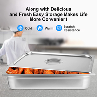 Buffet de fruits de mer et de viande crue de la cuisine japonaise, fournitures pour hôtels et restaurants, bac de présentation alimentaire en acier inoxydable avec couvercle en polycarbonate à roulettes