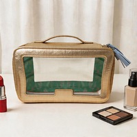 Sac de Mahjong personnalisé grande capacité en PVC transparent étanche, boîte de rangement portable de voyage