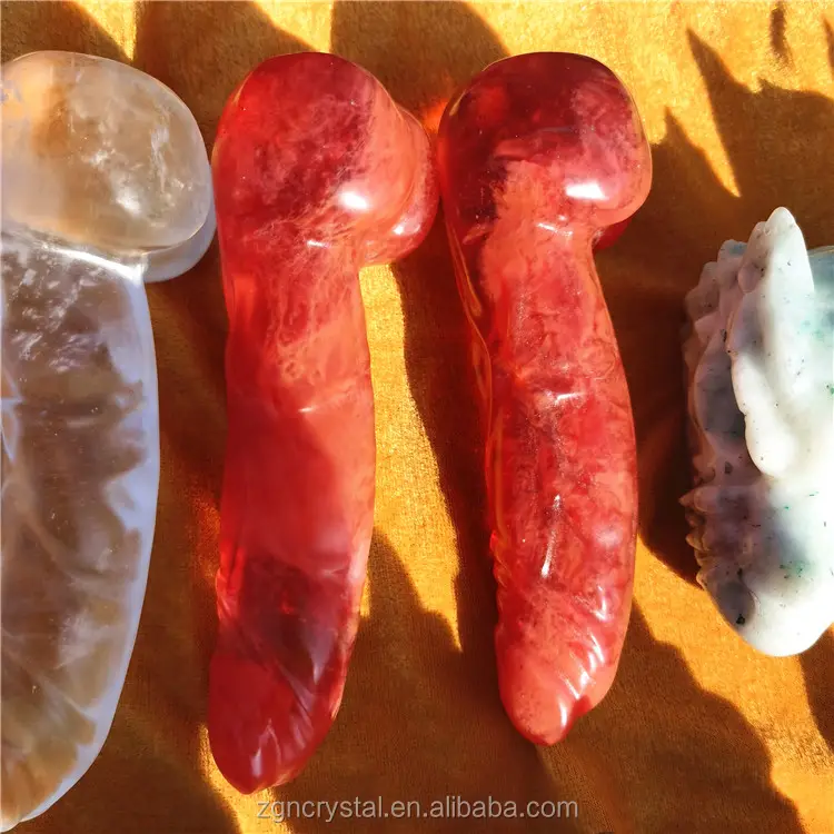Robin kristal doğal temizle kuvars kırmızı eritme taş kristal değnek penis masaj yoni şifa çubuğu kadınlar için seksi oyuncaklar